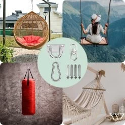 XYZ Goods - Luxe Plafondhaak - Hangmat Bevestigingsset - Schommelhaak - Ophangsysteem - Ophanghaak - Plafondbeugel - Bokszak - Schommelstoel - Hangstoel - RVS -Tuin Kortingswinkel 1200x1200 606