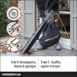 Powerplus POWEG9013 Elektrische Bladblazer - Bladzuiger En -versnipperaar - 3300W - Blazen - Zuigen - Versnipperen - Incl. 40L Opvangzak -Tuin Kortingswinkel 1200x1200 61