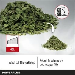 Powerplus POWEG9013 Elektrische Bladblazer - Bladzuiger En -versnipperaar - 3300W - Blazen - Zuigen - Versnipperen - Incl. 40L Opvangzak -Tuin Kortingswinkel 1200x1200 62