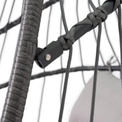 Pro Garden Lowander Hangstoel Egg 191x126x126- Schommelstoel Met Rattan Cocoon En Robuust Stalen Standaard Incl. Kussens - Volledig Inklapbaar - Lichtgrijs -Tuin Kortingswinkel 1200x1200 638