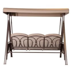 SORARA® Luxe Schommelbank Met Zonnescherm - Bruin - Zware Kwaliteit. -Tuin Kortingswinkel 1200x1200 646