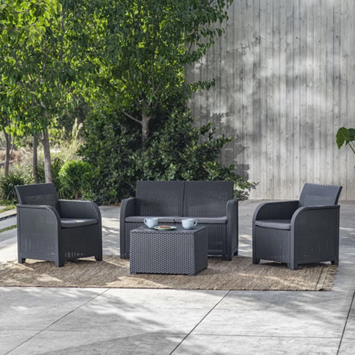 Keter Tuinbank 2-zits Rosalie Grafietkleurig 3 Keter Tuinbank 2-zits Rosalie Grafietkleurig - Afbeelding 3