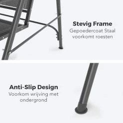 LifeGoods Schommelbank - 3-zits - Tot 250KG - Kantelbaar Dak - UV-bestendig Zonnescherm - 172x104x162cm - Grijs -Tuin Kortingswinkel 1200x1200 718