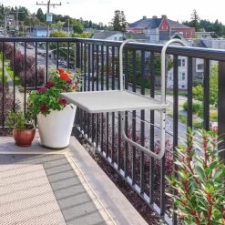 Luxe Inklapbare Balkontafel – 52 X 40 X 56cm – Wit – Hangend – Balkonbar – Balkontafels – Balkontafeltje – Hangtafel Balkon – Balcony Table – Voor Aan Het Balkon – Ophangbaar – Opklapbaar – Tafel – Inklapbaar – Buiten – Tafeltje – Klaptafel -Tuin Kortingswinkel 1200x1200 815
