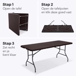 LifeGoods Klaptafel - Inklapbaar - 180 Cm - 6 Tot 8 Personen - Bruin -Tuin Kortingswinkel 1200x1200 840