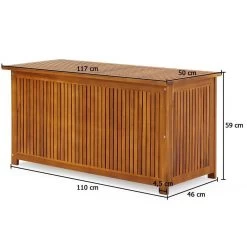 Casaria Opbergbox Acacia Hout – Weerbestendig 115cm - Bruin -Tuin Kortingswinkel 1200x1200 863