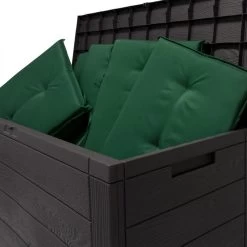 Merkloos Woody Tuin Opbergbox - 324 Liter 45x120x60 Cm - Tuinkussenbox - Antraciet/bruin -Tuin Kortingswinkel 1200x1200 879