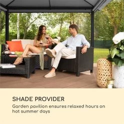 Blumfeldt Grandezza Cortina Tuinpaviljoen , 6 X6 Cm Stalen Frame Met Poedercoating , Overdekt Oppervlak Van 3 X 4 Meter , Polyester -Tuin Kortingswinkel 1200x1200 898