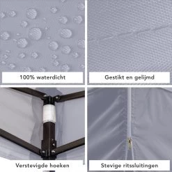 LifeGoods Partytent - 3x3 M - Zijwanden - Easy Up - Opvouwbaar - Waterdicht - Draagtas Met Wieltjes - Donkergrijs -Tuin Kortingswinkel 1200x1200 907