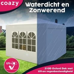 Waterdichte Partytent 3x3 Meter Opvouwbaar Met Zijwanden- Paviljoen Met Zijpanelen - Easy Up - Pop-up Tent Met Haringen, Touw En Anti Slip Poten -Tuin Kortingswinkel 1200x1200 917