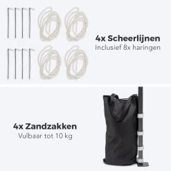 LifeGoods Partytent - 3x3 M - Easy Up - Opvouwbaar - Waterdicht - Draagtas Met Wieltjes - Donkerblauw -Tuin Kortingswinkel 1200x1200 924