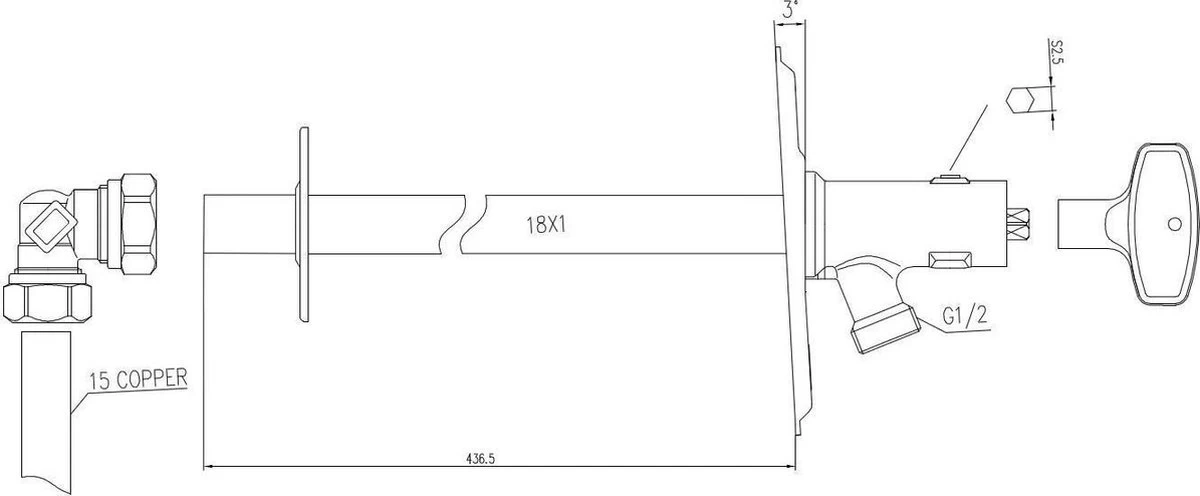 Riko Vorstbestendige Gevelkraancombinatie 15X3/4 3 Riko Vorstbestendige Gevelkraancombinatie 15X3/4 - Afbeelding 3