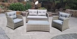 MaxxGarden Rattan Loungeset - 5 Persoons Zithoek - Wicker Tuinset - Incl. Kussens En Tafel -Tuin Kortingswinkel 1200x608