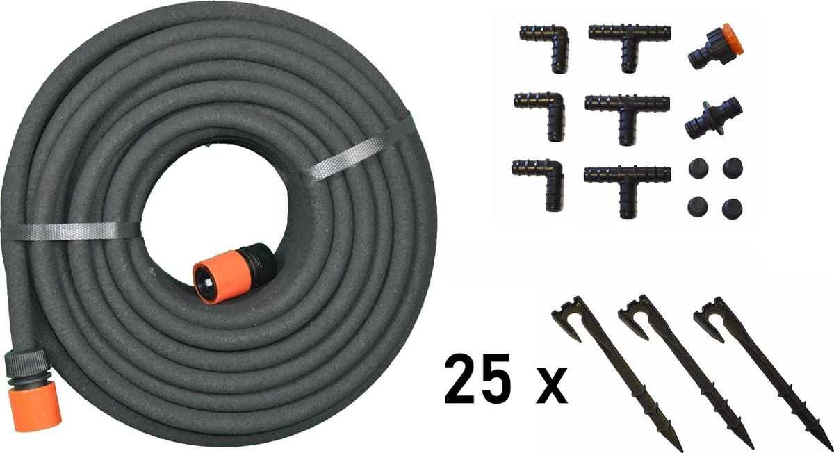 Meisterhome ® - 30 Meter - Druppelslang - Druppelsystemen - Zweetslang - Bewatering - Bewateringssysteem - Druppelsysteem - Irrigatie Set - 70% Waterbesparing - Druppelaars - Tuin, Gras, Planten - Met 38 Hulpstukken Voor Vast Zetten En Verlengen 1 Meisterhome ® - 30 Meter - Druppelslang - Druppelsystemen - Zweetslang - Bewatering - Bewateringssysteem - Druppelsysteem - Irrigatie Set - 70% Waterbesparing - Druppelaars - Tuin, Gras, Planten - Met 38 Hulpstukken Voor Vast Zetten En Verlengen