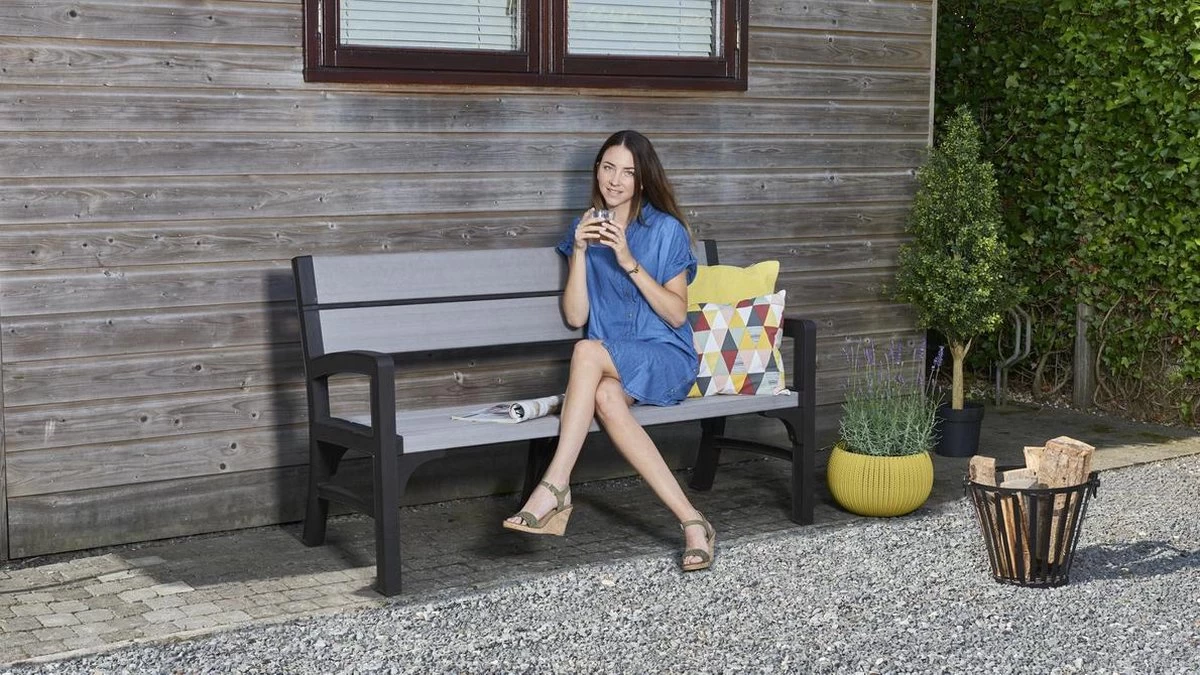 Keter Montero Tuinbank - 3-personen - 150x62,5x89cm – Grafiet 7 Keter Montero Tuinbank - 3-personen - 150x62,5x89cm – Grafiet - Afbeelding 7