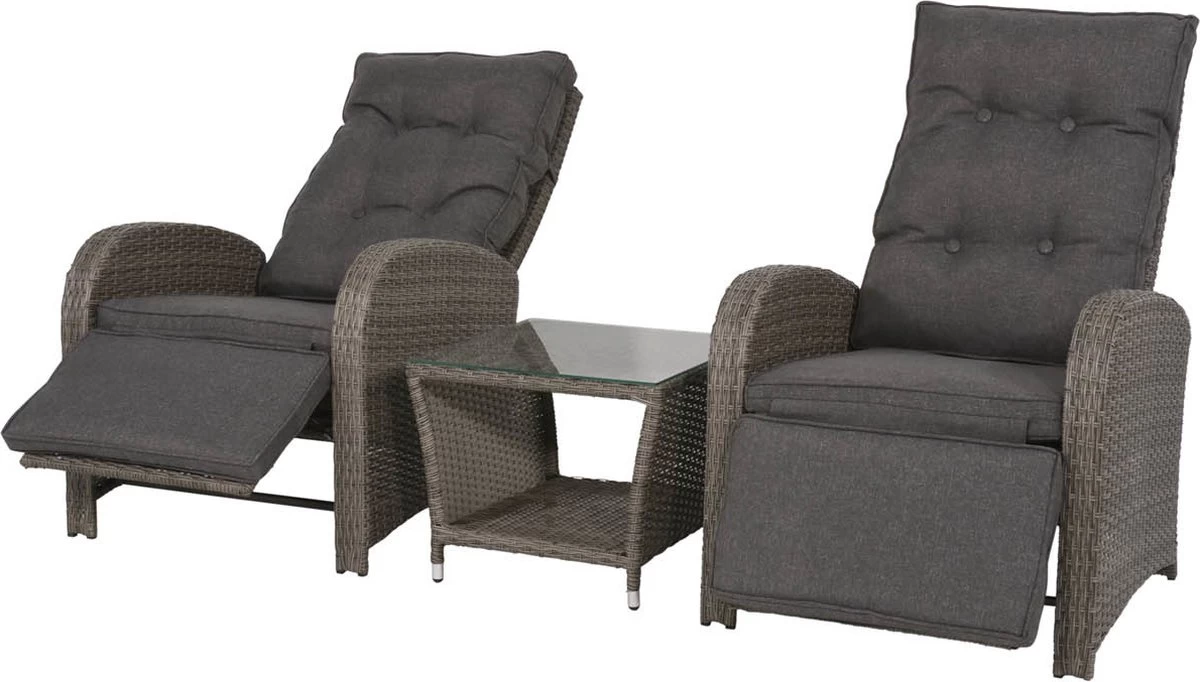 Loungeset Duoset Melia 2 Verstelbare Stoelen + Tafel - Balkonset 14 Loungeset Duoset Melia 2 Verstelbare Stoelen + Tafel - Balkonset - Afbeelding 14