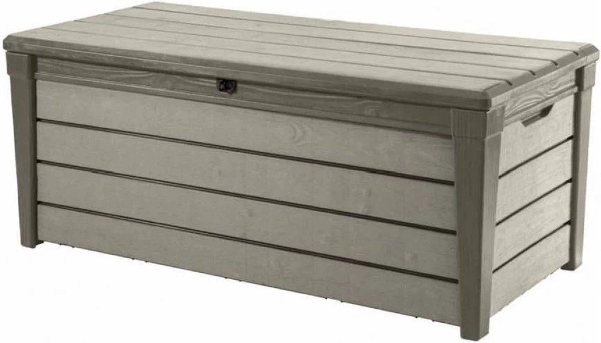 Keter Brushwood Opbergbox - Kussenbox - 455L - 145x69,7x60,3cm - Taupe 1 Keter Brushwood Opbergbox - Kussenbox - 455L - 145x69,7x60,3cm - Taupe