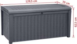 Keter - Borneo Opbergbox - 416 Liter - 129.5 X 62.5 X 70 Cm - Antraciet -Tuin Kortingswinkel 1200x689 2