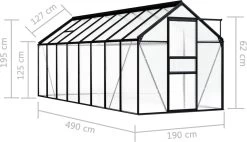 VidaXL Broeikas 1,33 M² Aluminium Antracietkleurig -Tuin Kortingswinkel 1200x692 3