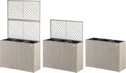 Casaria Polyrattan Bloembak – 3 Bakken Klimophek - Crème 17 Casaria Polyrattan Bloembak – 3 Bakken Klimophek - Crème -Tuin Kortingswinkel 1200x697 4
