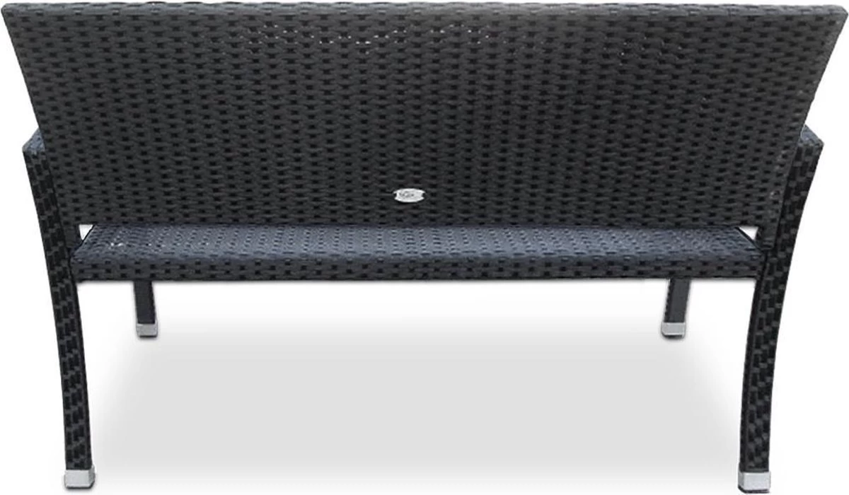 Casaria Polyrattan Tuinbank – 2 Zits UV-bestendig - Zwart 6 Casaria Polyrattan Tuinbank – 2 Zits UV-bestendig - Zwart - Afbeelding 6