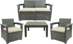 MaxxGarden Rattan Loungeset - 4 Persoons Zithoek - Design Wicker Tuinset