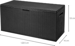 Verrijdbare Tuinkussen Opbergbox - Rattan Look - Zwart - 350 Liter 15 Verrijdbare Tuinkussen Opbergbox - Rattan Look - Zwart - 350 Liter -Tuin Kortingswinkel 1200x733 1