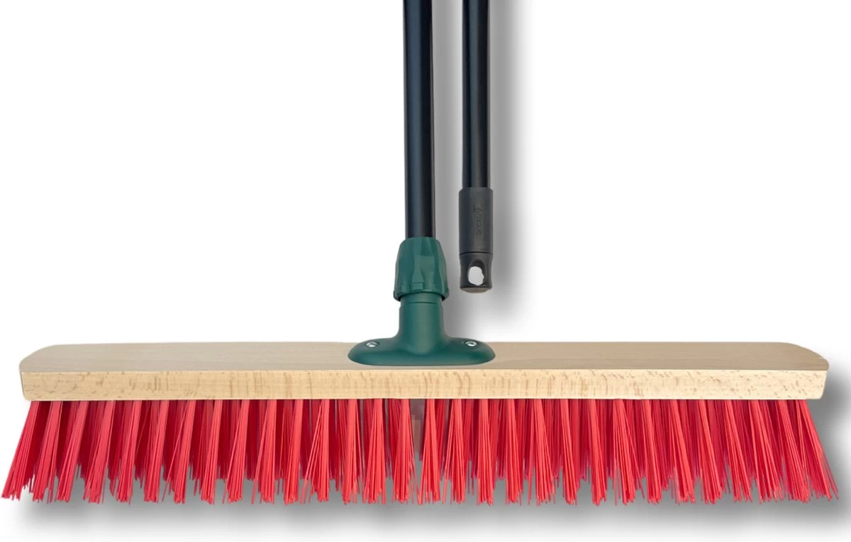 MAUS Classic Bezem Buiten 60cm - Harde PVC Straatbezem Van Hout Met Steel - Made In EU -zeer Robuust 1 MAUS Classic Bezem Buiten 60cm - Harde PVC Straatbezem Van Hout Met Steel - Made In EU -zeer Robuust