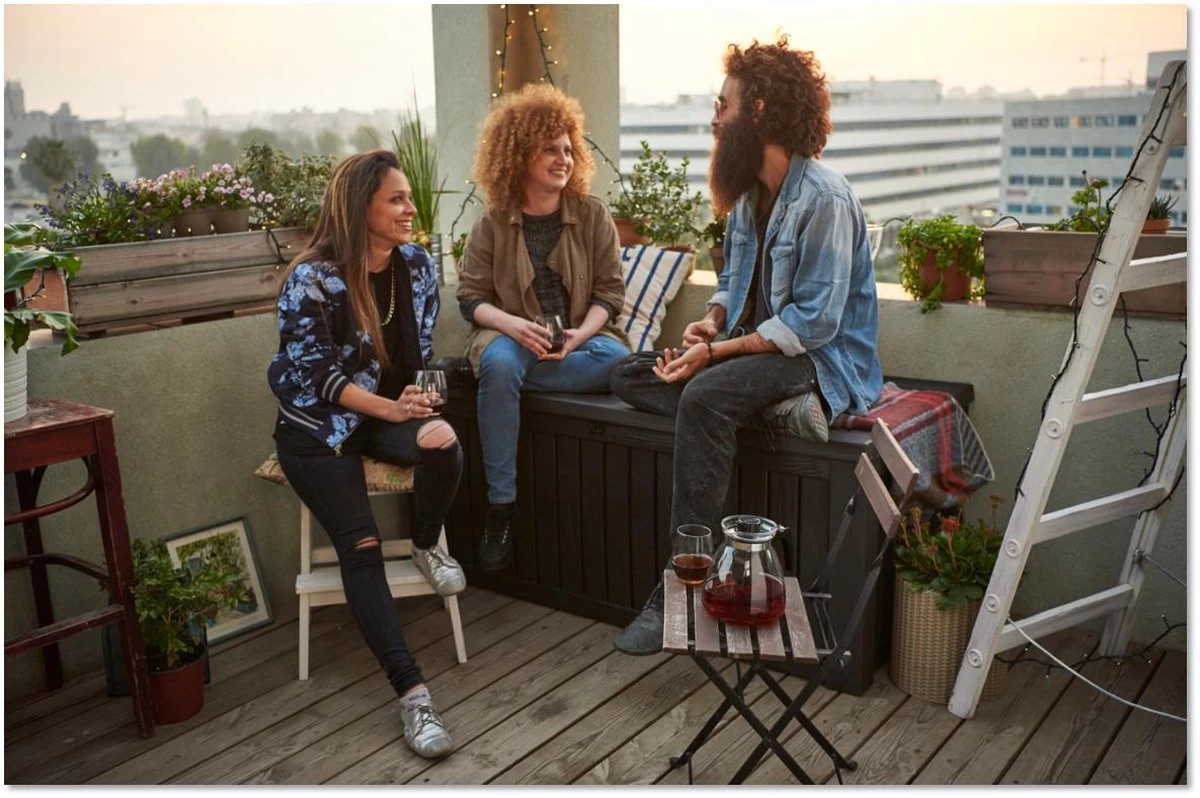 Keter Rockwood Opbergbox - 570L - 155x72.4x64.4cm - Grafiet 6 Keter Rockwood Opbergbox - 570L - 155x72.4x64.4cm - Grafiet - Afbeelding 6