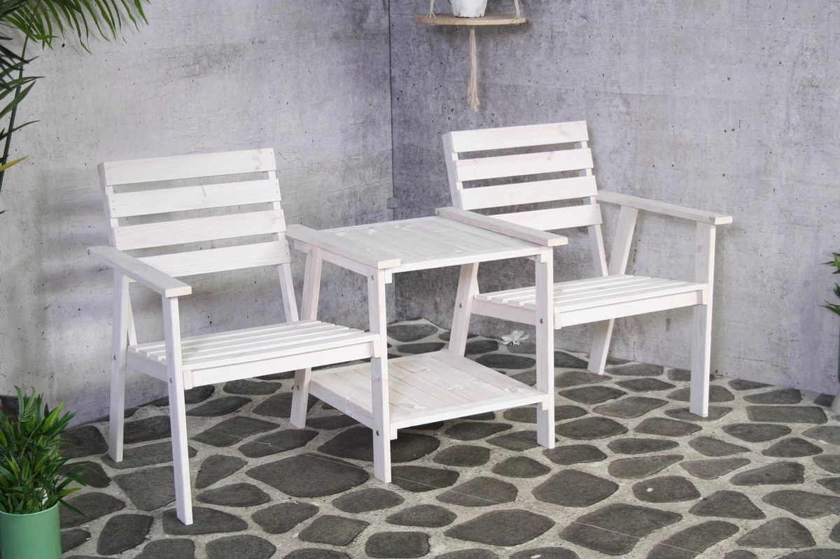 Tuinbank - Romeo Tete A Tete - Wit - 170cm 4 Tuinbank - Romeo Tete A Tete - Wit - 170cm - Afbeelding 4