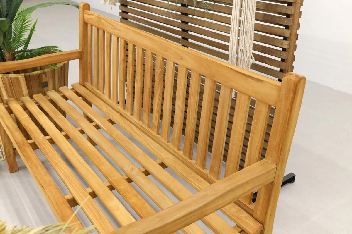 Teak Houten Tuinbank Bison - 150 Cm. 8 Teak Houten Tuinbank Bison - 150 Cm. - Afbeelding 8