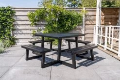 MaximaVida Vierkante Aluminium Picknicktafel Dex 215 Cm Zwart - Lage Instap 9 MaximaVida Vierkante Aluminium Picknicktafel Dex 215 Cm Zwart - Lage Instap -Tuin Kortingswinkel 1200x800 273