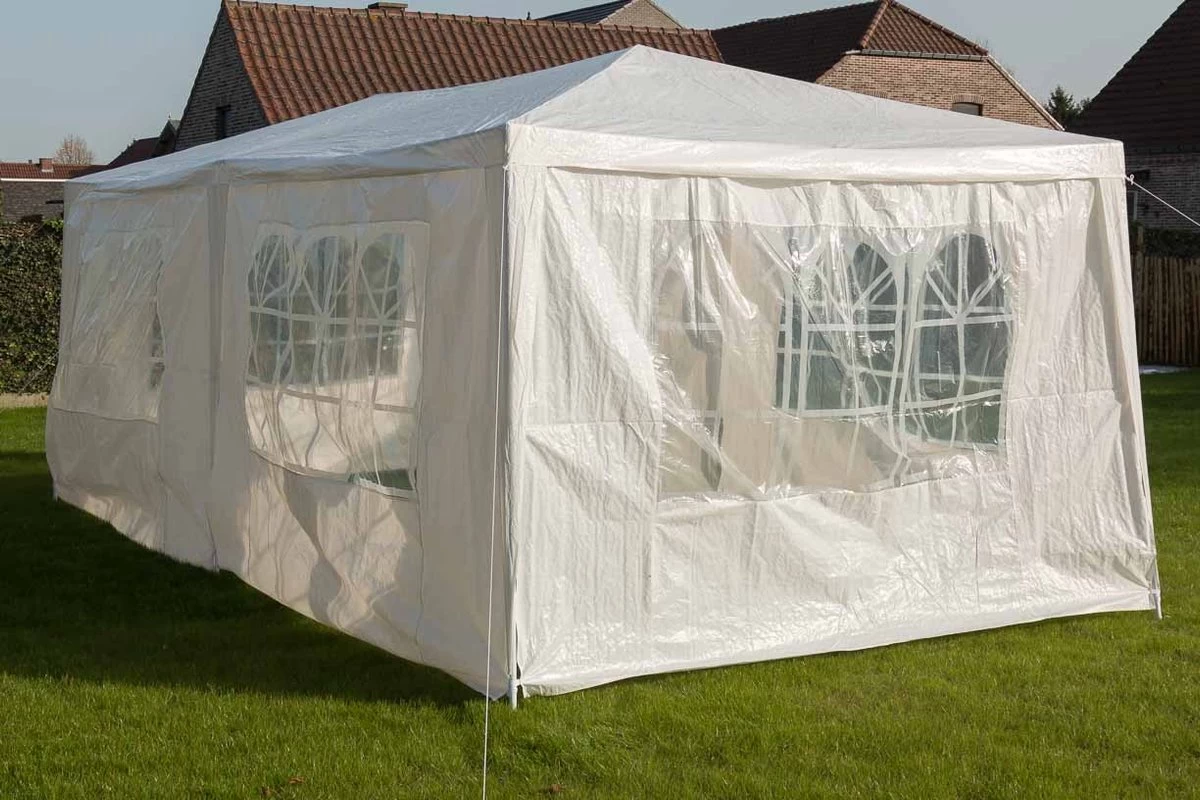 MaxxGarden Partytent - Paviljoen - 300 X 600 X 250 Cm - Met Zijwanden - Waterdicht Pro - 32mm Buizen – Wit 2 MaxxGarden Partytent - Paviljoen - 300 X 600 X 250 Cm - Met Zijwanden - Waterdicht Pro - 32mm Buizen – Wit - Afbeelding 2