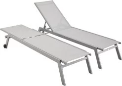 ELSA - Set Van 2 Ligstoelen Van Aluminium En Textileen, Ligbed Multipositioneel Met Wieltjes, Kleur Grijs/lichtgrijs 9 ELSA - Set Van 2 Ligstoelen Van Aluminium En Textileen, Ligbed Multipositioneel Met Wieltjes, Kleur Grijs/lichtgrijs -Tuin Kortingswinkel 1200x846 5