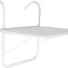 Luxe Inklapbare Balkontafel – 52 X 40 X 56cm – Wit – Hangend – Balkonbar – Balkontafels – Balkontafeltje – Hangtafel Balkon – Balcony Table – Voor Aan Het Balkon – Ophangbaar – Opklapbaar – Tafel – Inklapbaar – Buiten – Tafeltje – Klaptafel