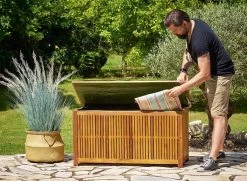 Casaria Opbergbox Acacia Hout – Weerbestendig 115cm - Bruin -Tuin Kortingswinkel 1200x877 2