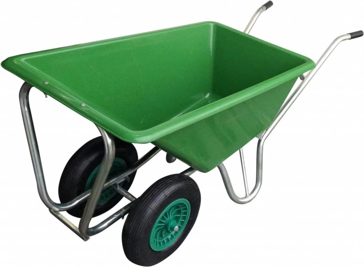Kruiwagen Met Dubbel Luchtwiel Stal Eco Groen 160 Liter 2 Kruiwagen Met Dubbel Luchtwiel Stal Eco Groen 160 Liter - Afbeelding 2