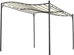 Outsunny Pergola Partytent Paviljoen Overkapping Tent Metaal Crème 297x297 Cm 84C-038 -Tuin Kortingswinkel 1200x896 2