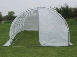 Merkloos Tunnelkas Met Structuur Van Gegalvaniseerd Staal En Deur 18 M² - L600 X B300 X H200 Cm - ALOCASIA L 300 Cm X H 200 Cm X D 600 Cm