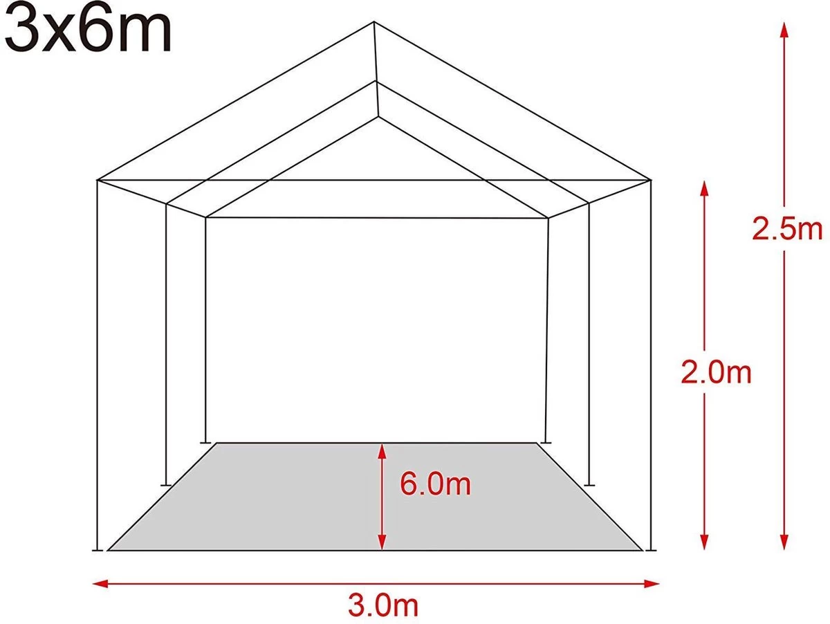 MaxxGarden Partytent - Paviljoen - 3x6m - Incl. Zijwanden - Waterdicht - Zwart 6 MaxxGarden Partytent - Paviljoen - 3x6m - Incl. Zijwanden - Waterdicht - Zwart - Afbeelding 6