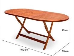 Merkloos Tuintafel Acaciahout - 160x85x75cm - FSC-gecertificeerd -Tuin Kortingswinkel 1200x908 3