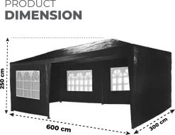 MaxxGarden Partytent - Paviljoen - 3x6m - Incl. Zijwanden - Waterdicht - Zwart 8 MaxxGarden Partytent - Paviljoen - 3x6m - Incl. Zijwanden - Waterdicht - Zwart -Tuin Kortingswinkel 1200x927 1