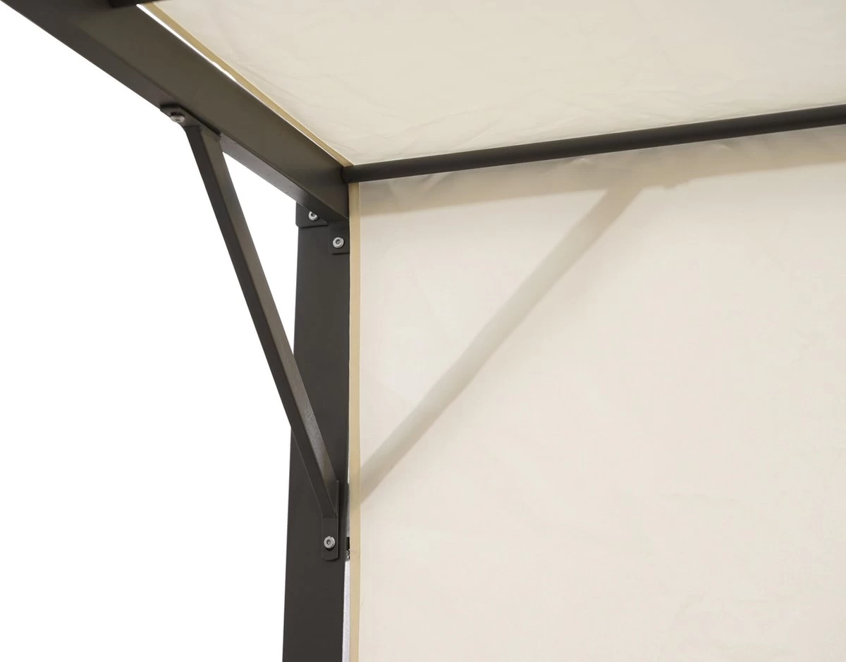 MaxxGarden Pergola - Partytent - Tuinpaviljoen Met één Gesloten Zijkant - 3x3x2,3 M - Cream 4 MaxxGarden Pergola - Partytent - Tuinpaviljoen Met één Gesloten Zijkant - 3x3x2,3 M - Cream - Afbeelding 4