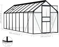 VidaXL Broeikas 1,33 M² Aluminium Antracietkleurig -Tuin Kortingswinkel 1200x945