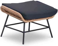 BUITEN Living Dex Wicker Loungestoel Tuin Incl. Wicker Voetenbank | Wicker + Aluminium | Bamboe Antraciet -Tuin Kortingswinkel 1200x951 3