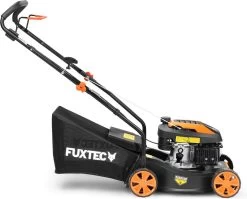 FUXTEC Grasmaaier Benzine - 41cm - 80cc - Duwmaaier - Opvangbak 45L - FX-RM4180 -Tuin Kortingswinkel 1200x967