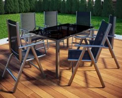 Tuinstoel Standenstoel Aluminium Antraciet 7 Standen Per 2 Stuks -Tuin Kortingswinkel 1200x971 1