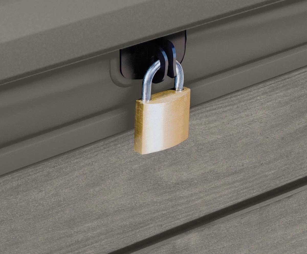 Keter Brushwood Opbergbox - Kussenbox - 455L - 145x69,7x60,3cm - Taupe 2 Keter Brushwood Opbergbox - Kussenbox - 455L - 145x69,7x60,3cm - Taupe - Afbeelding 2