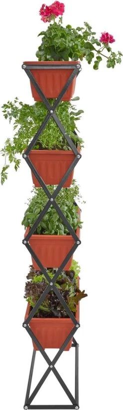Tectake - Verticaal Plantenrek Met 4 Bakken - 403445 -Tuin Kortingswinkel 362x1200