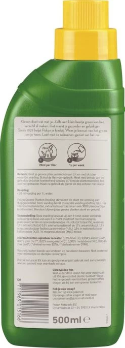 Pokon Groene Planten Voeding - 500ml - Plantenvoeding - 20ml Per 1L Water -Tuin Kortingswinkel 433x1200
